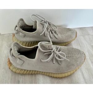 Adidas Yeezy Boost 350 V2 Mens 9 Sesame‎ Good F99710 Grey Gum Sole Sneaker
